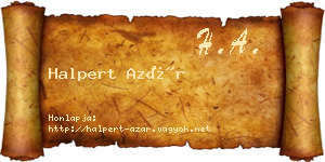 Halpert Azár névjegykártya
